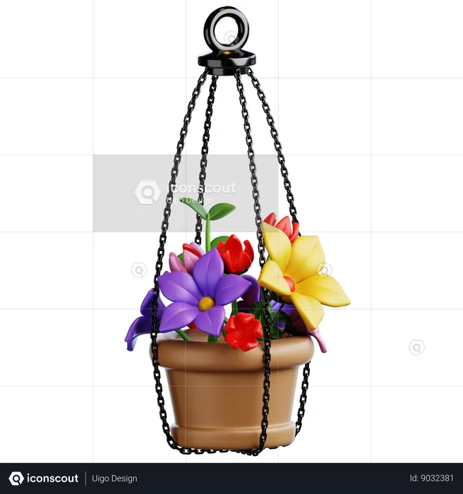 Hanging Flower Pot  3D Icon