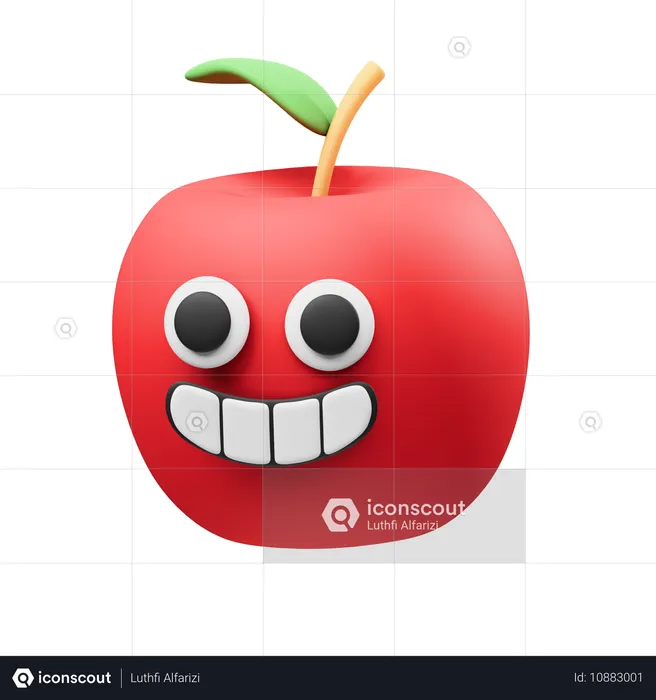 Happy Apple  3D Icon