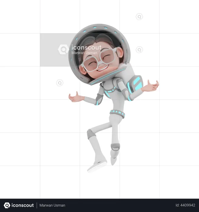 Happy Astronaut  3D Illustration