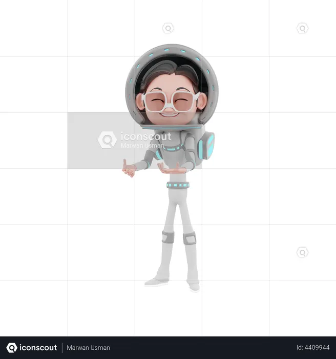 Happy Astronaut in space  3D Illustration