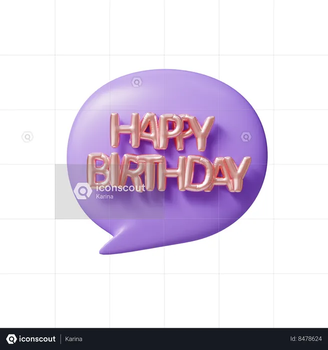 Happy Birthday  3D Icon