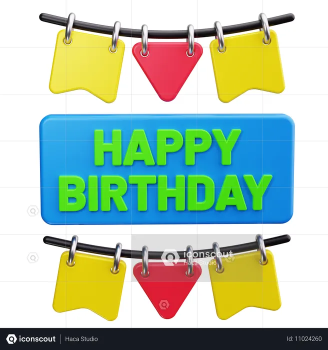 Happy Birthday  3D Icon