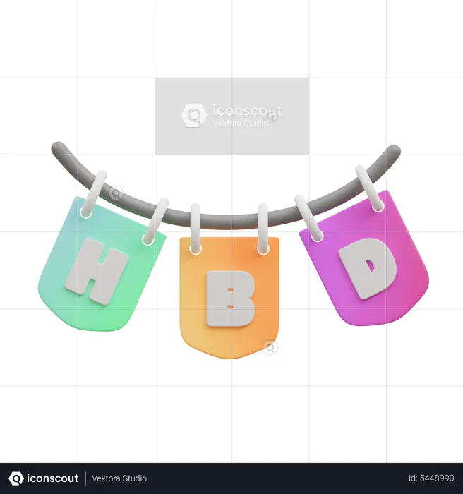 Happy Birthday Sign  3D Icon