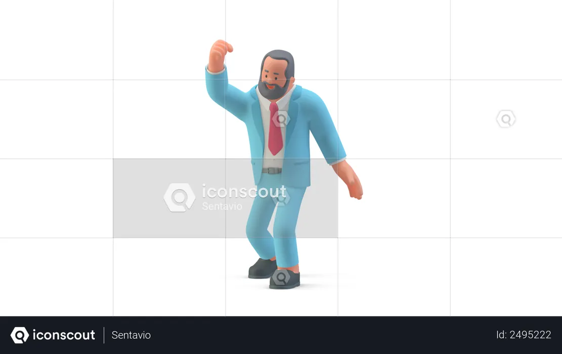Happy Businessman  3D Illustration