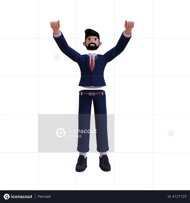 Happy Businessman  3D Illustration