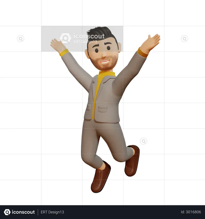 Happy businessman  3D Illustration