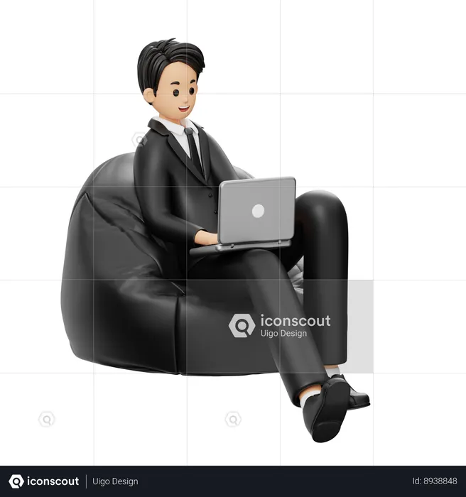 Happy Businessman  3D Illustration