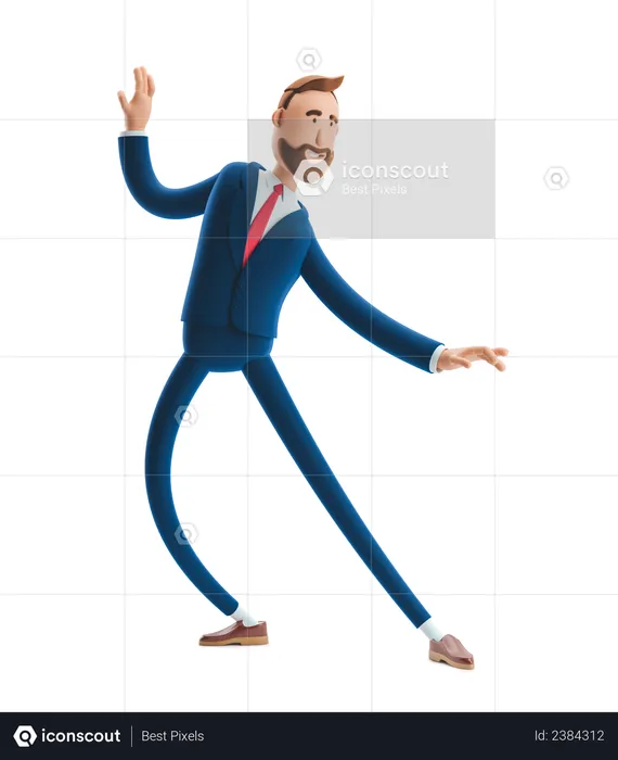 Happy Businessman  3D Illustration