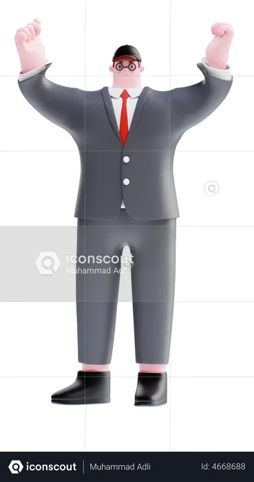 Happy businessman  3D Illustration