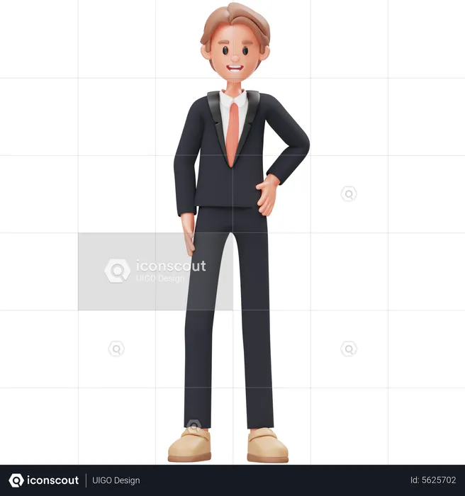 Happy Businessman  3D Icon