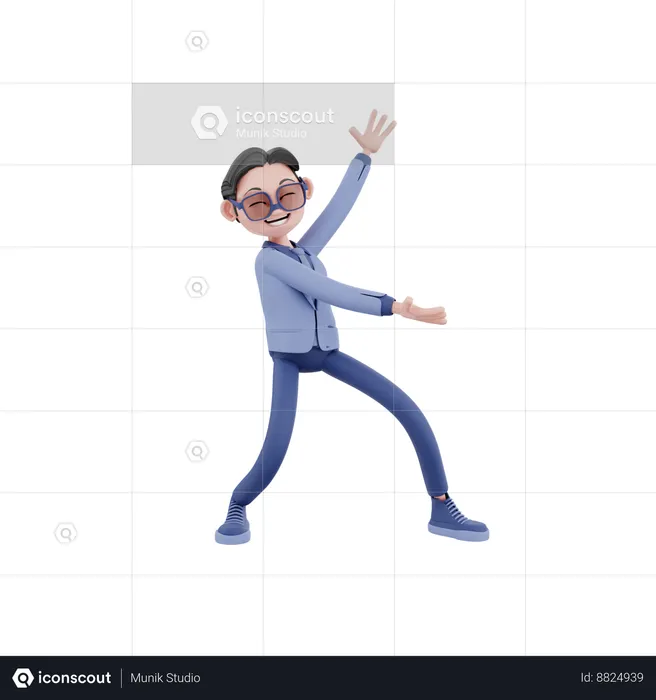 Happy Businessman Dancing  3D Illustration