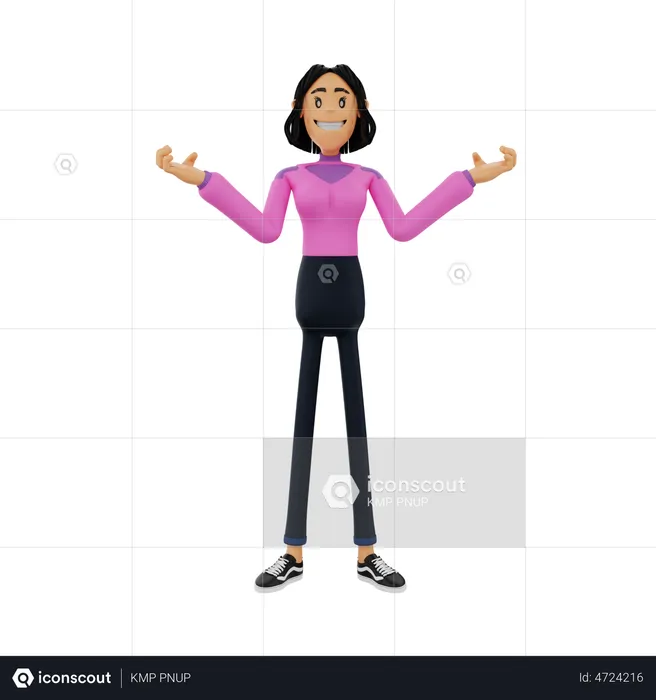 Happy Businesswoman  3D Illustration