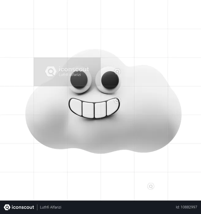 Happy Cloud  3D Icon