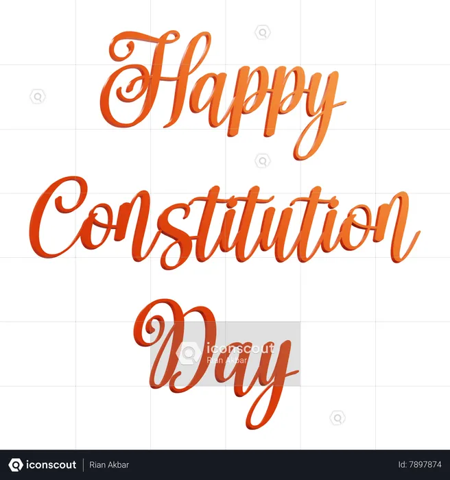 Happy Constitution Day  3D Icon