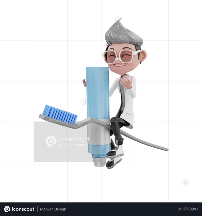 Happy Dentist Doctor  3D Illustration