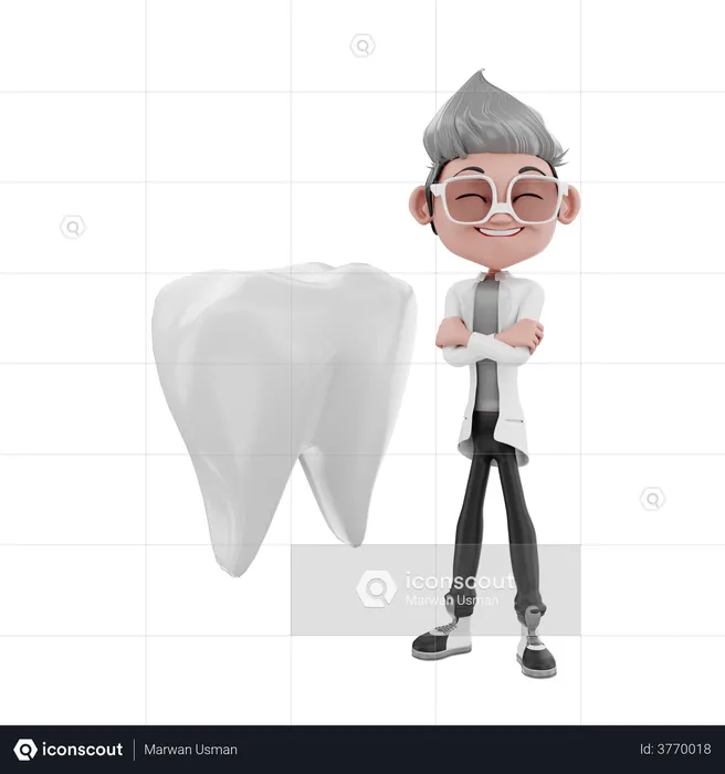 Happy Dentist doctor  3D Illustration