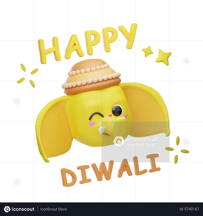 Happy Diwali  3D Illustration