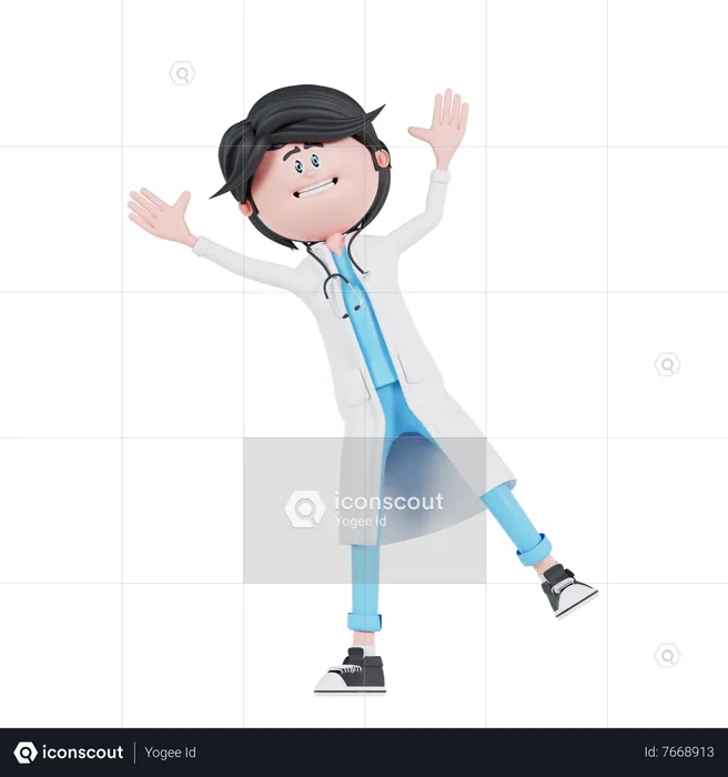 Happy doctor  3D Illustration