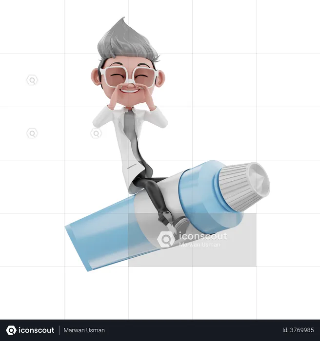 Happy doctor on toothpaste tube  3D Illustration