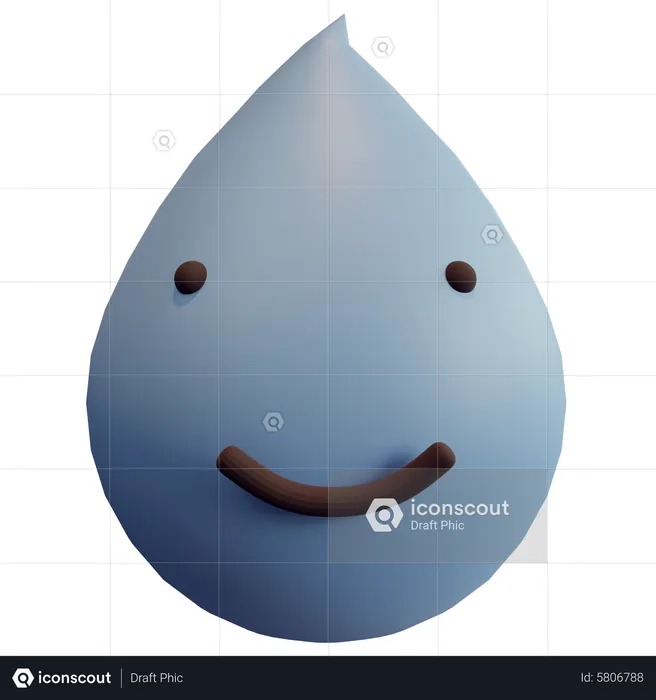 Happy Droplet  3D Icon