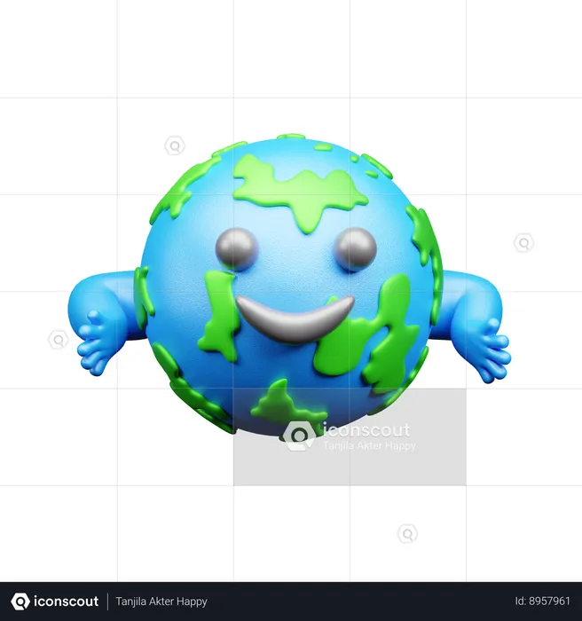Happy Earth  3D Icon