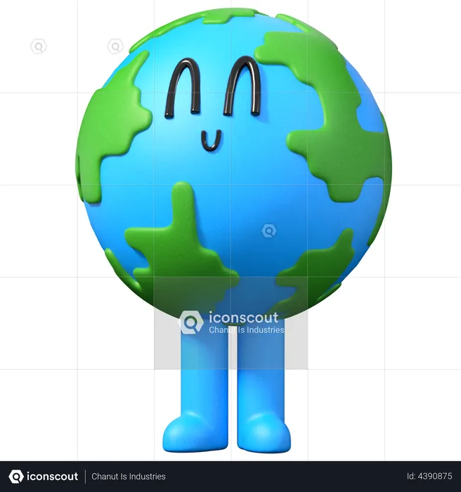 Happy Earth  3D Illustration