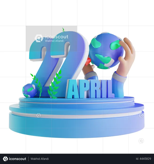 Happy Earth Day  3D Illustration