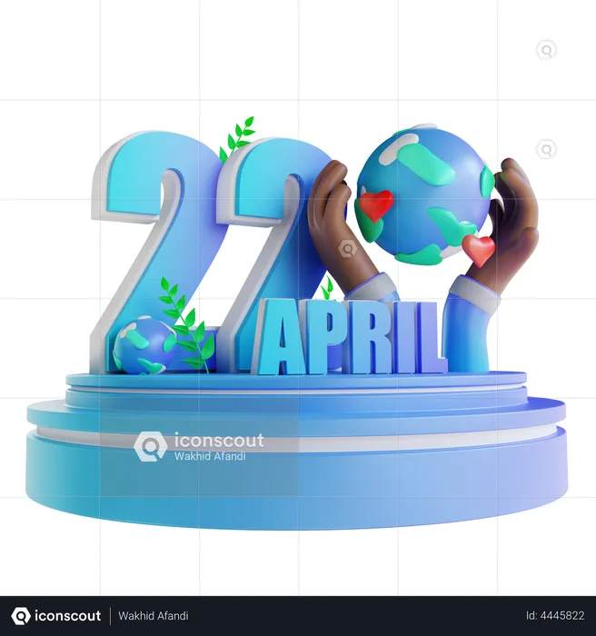 Happy Earth Day  3D Illustration