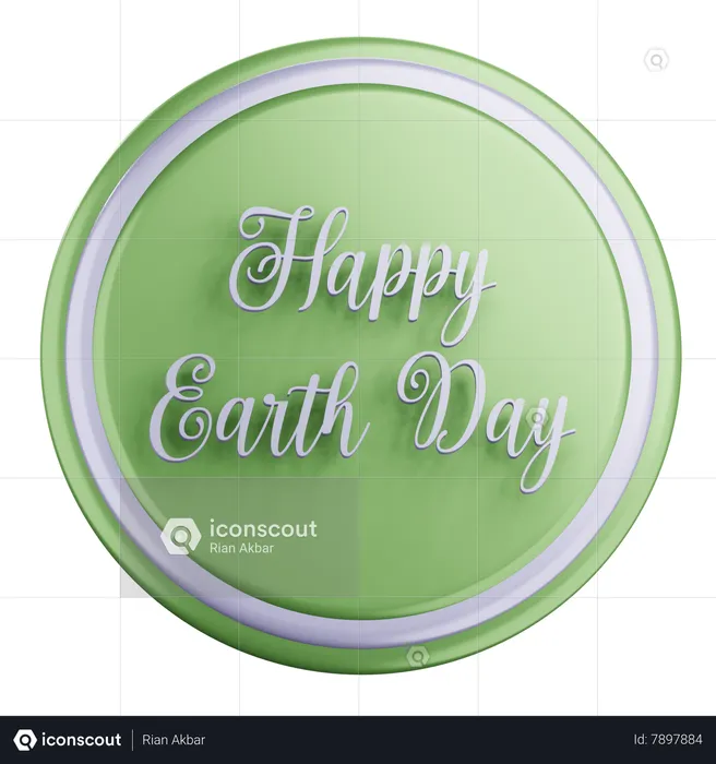 Happy Earth Day  3D Icon