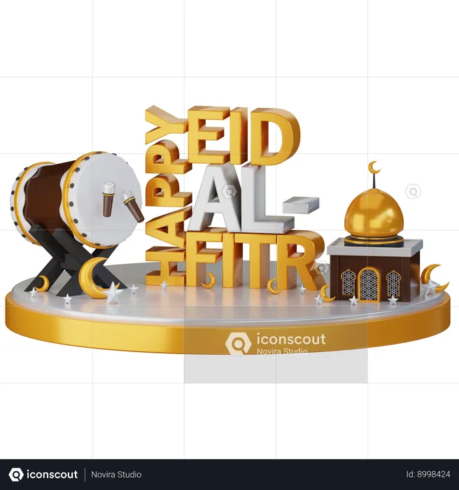 Happy Eid Al Firr  3D Icon