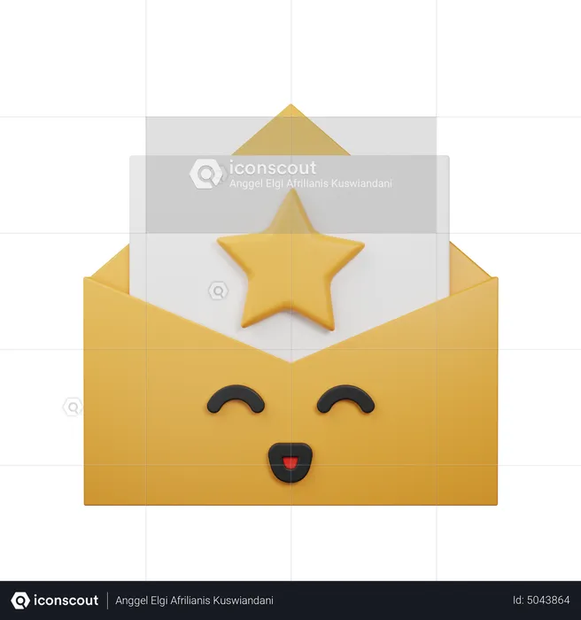 Happy Email Emoji 3D Icon