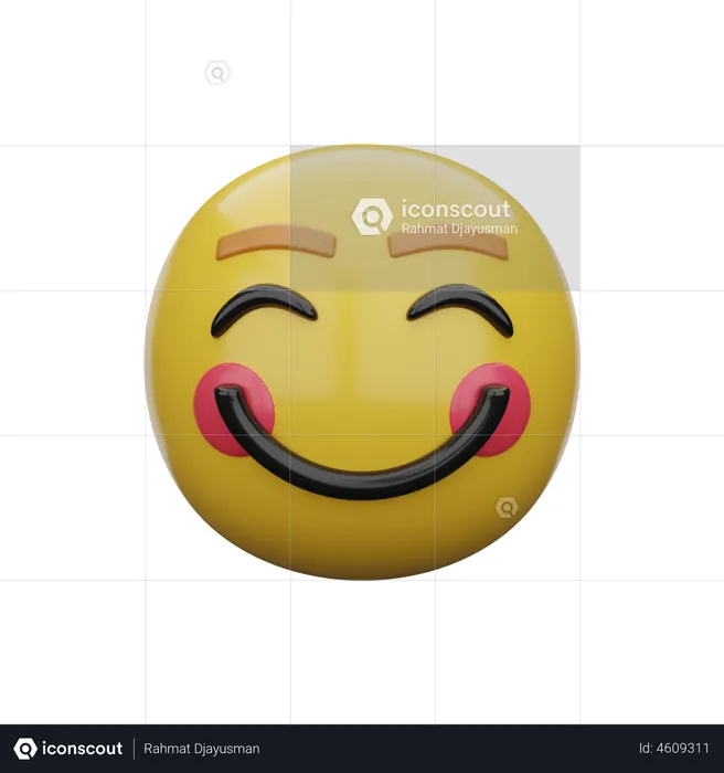 Happy Emoji Emoji 3D Illustration