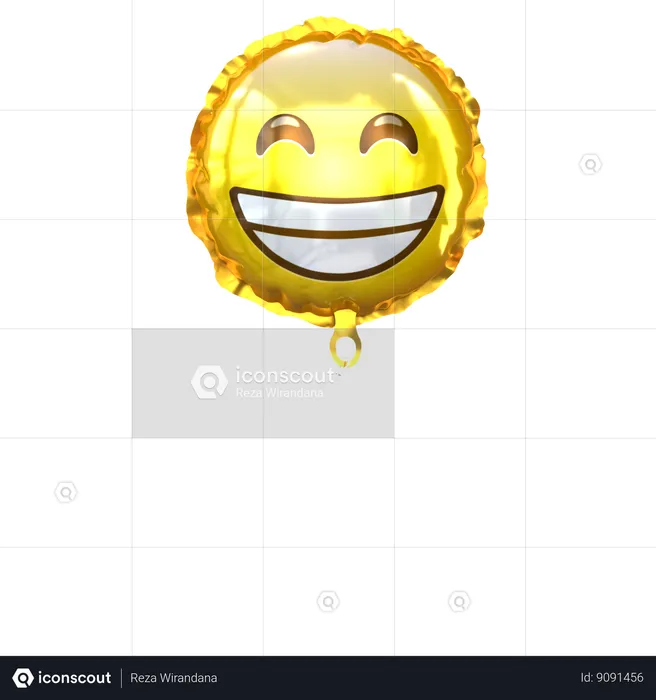 Happy Emoji Balloon  3D Icon