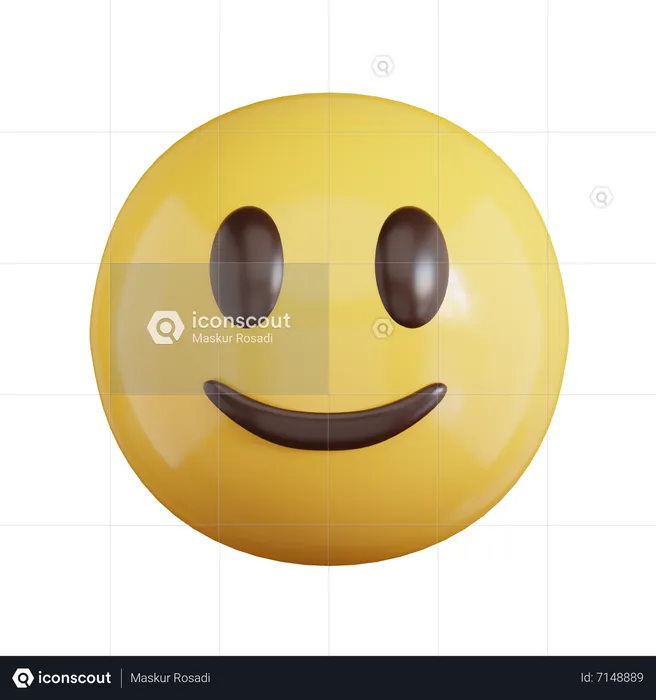 Happy Face Emoji Emoji 3D Icon