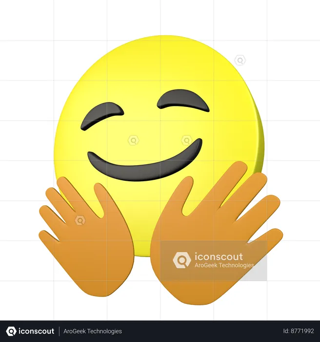 Happy Face With Hugging Hand Emoji 3D Icon