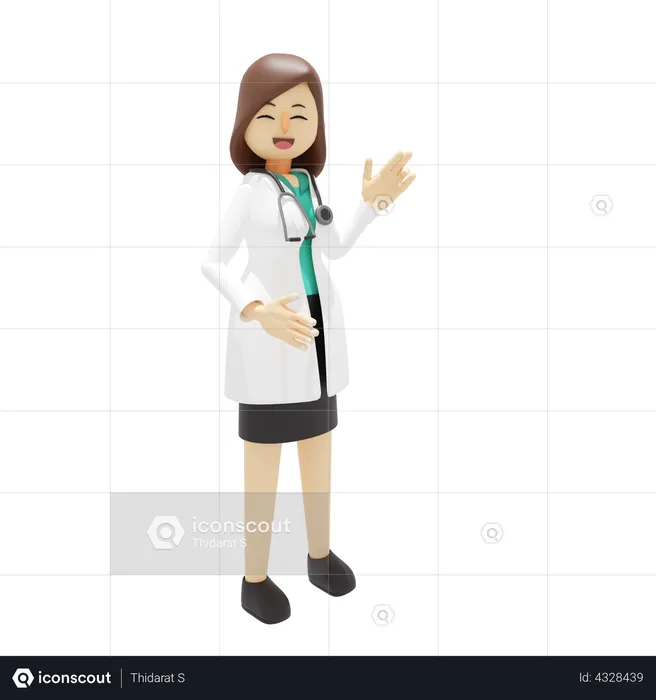 Happy Female doctor smiling  3D Illustration