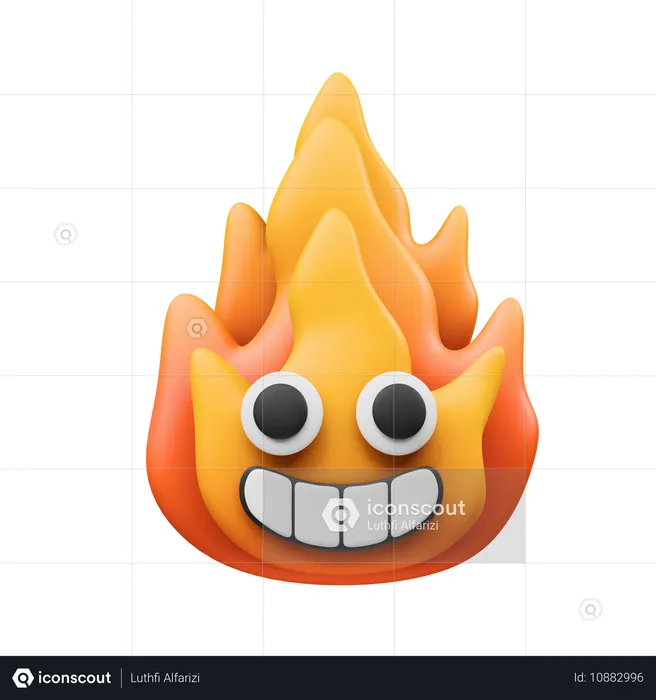 Happy Fire  3D Icon