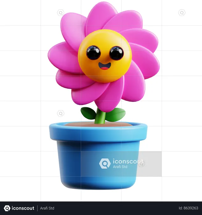 Happy Flower  3D Icon