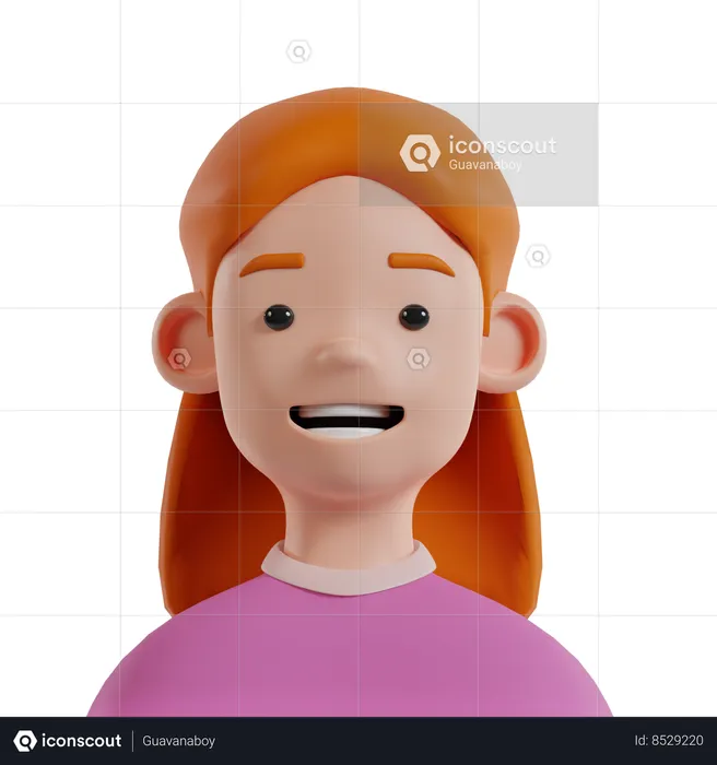 Happy Girl  3D Icon