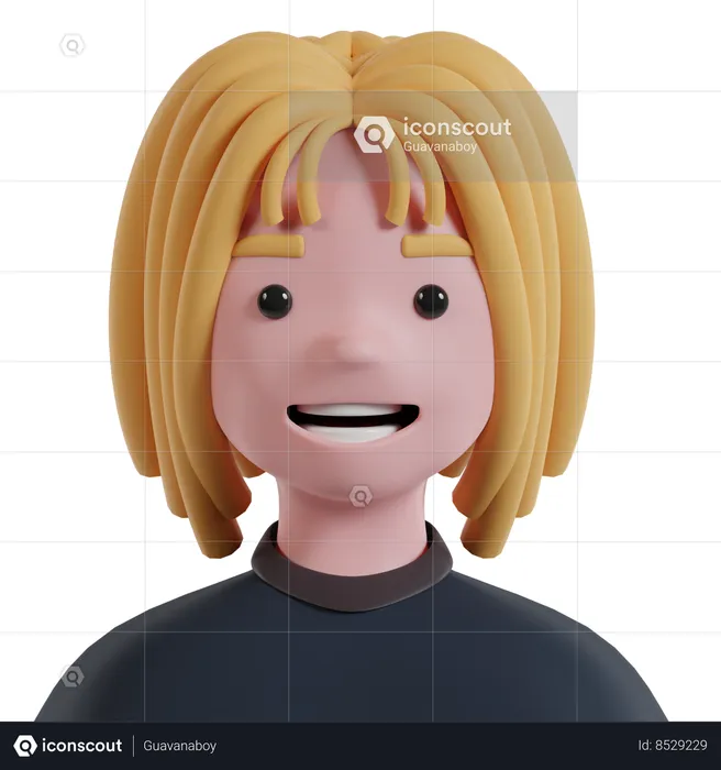 Happy Girl  3D Icon