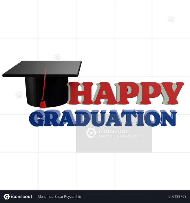 Happy graduation  3D Icon