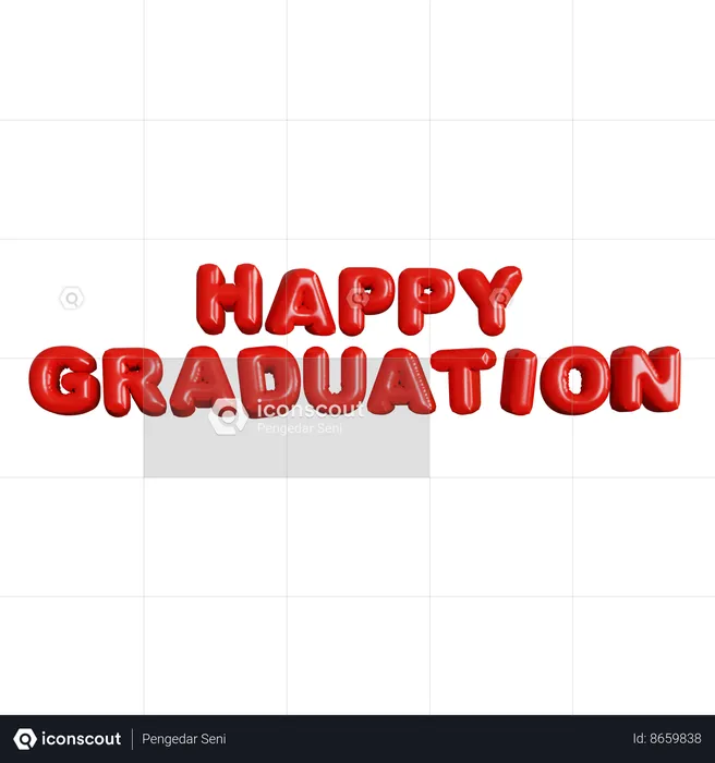 Happy Graduation Balloons  3D Icon