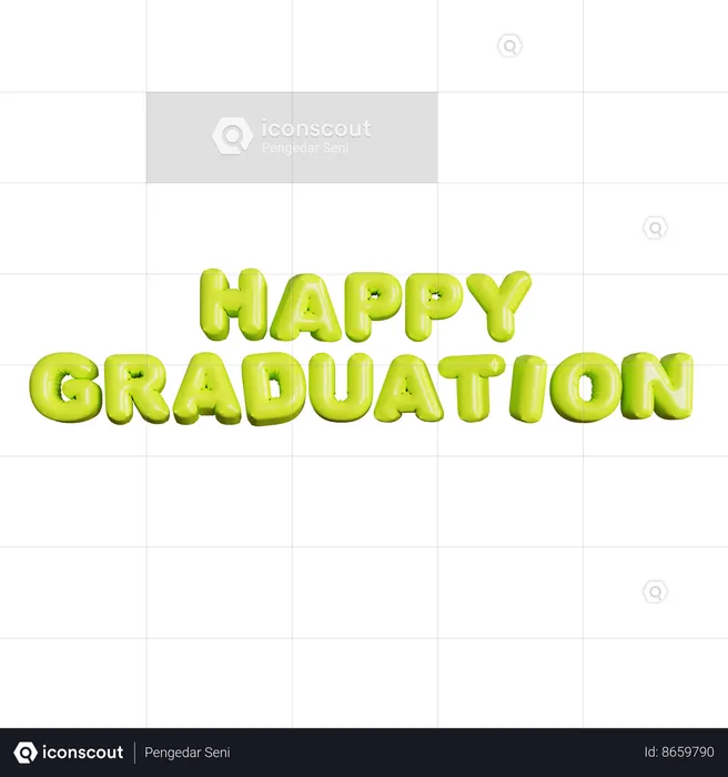 Happy Graduation Balloons  3D Icon