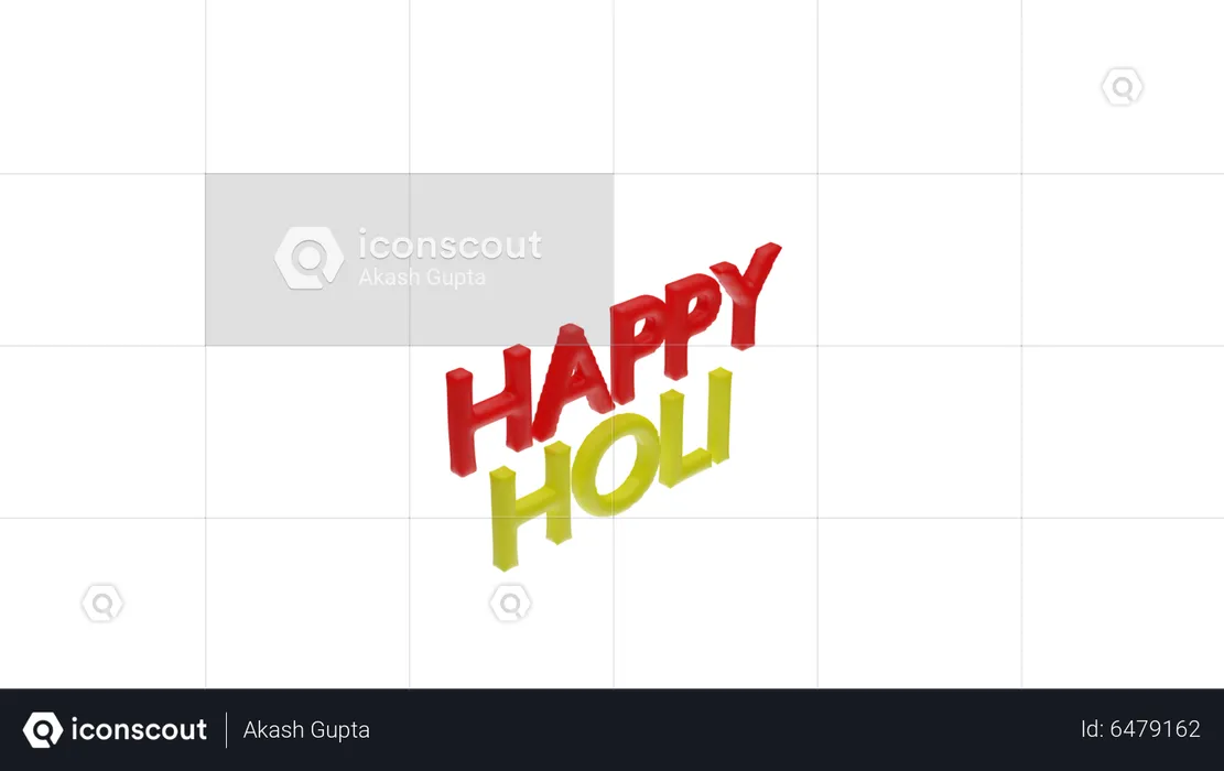 Happy Holi  3D Icon