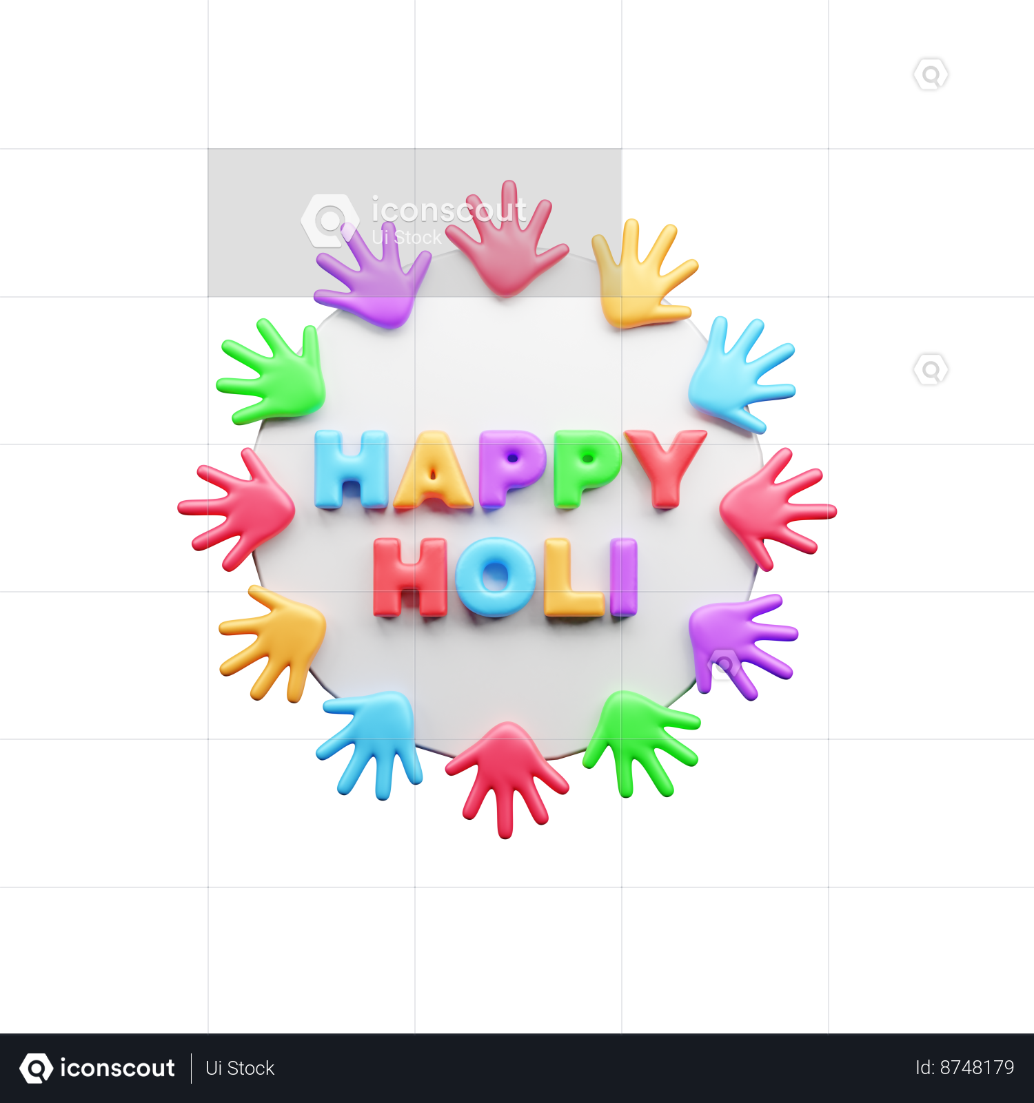 Beautiful text of happy holi free png download