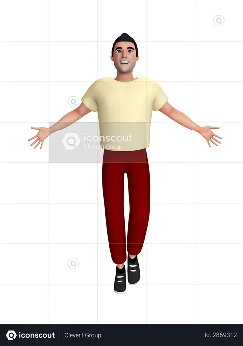 Happy Man  3D Illustration