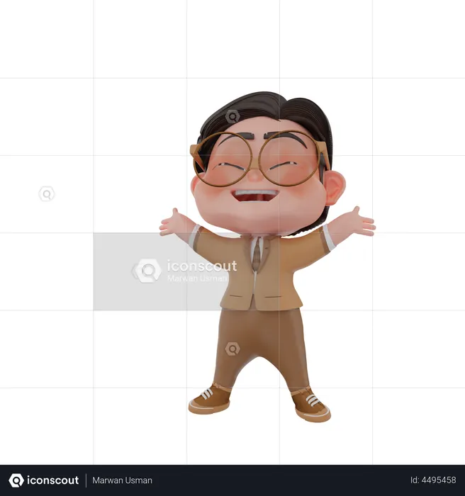 Happy man  3D Illustration