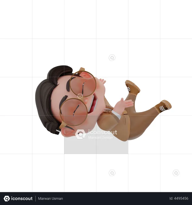 Happy man laughing out loud  3D Illustration
