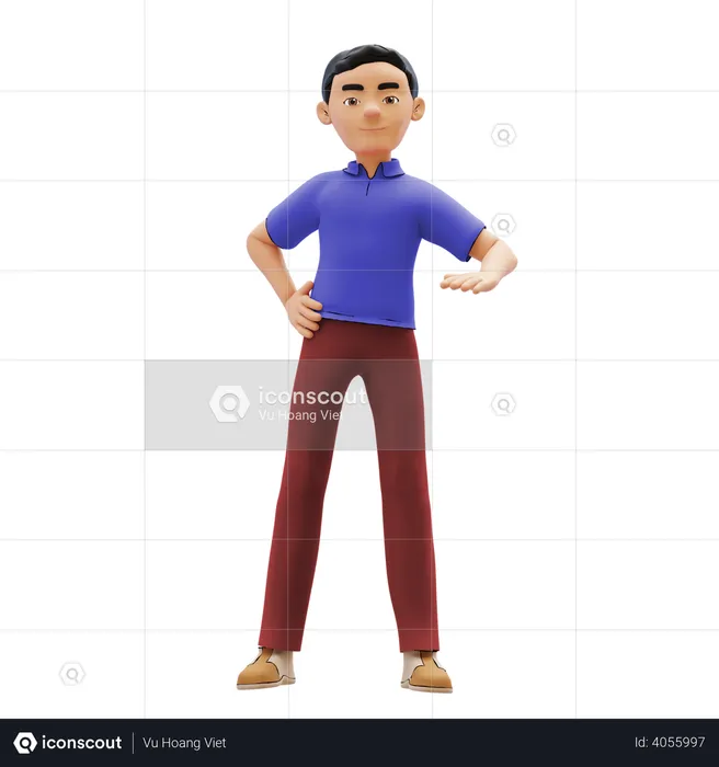 Happy man standing  3D Illustration