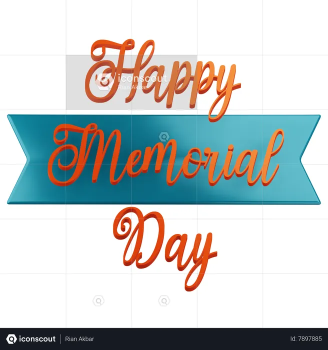 Happy Memorial Day  3D Icon